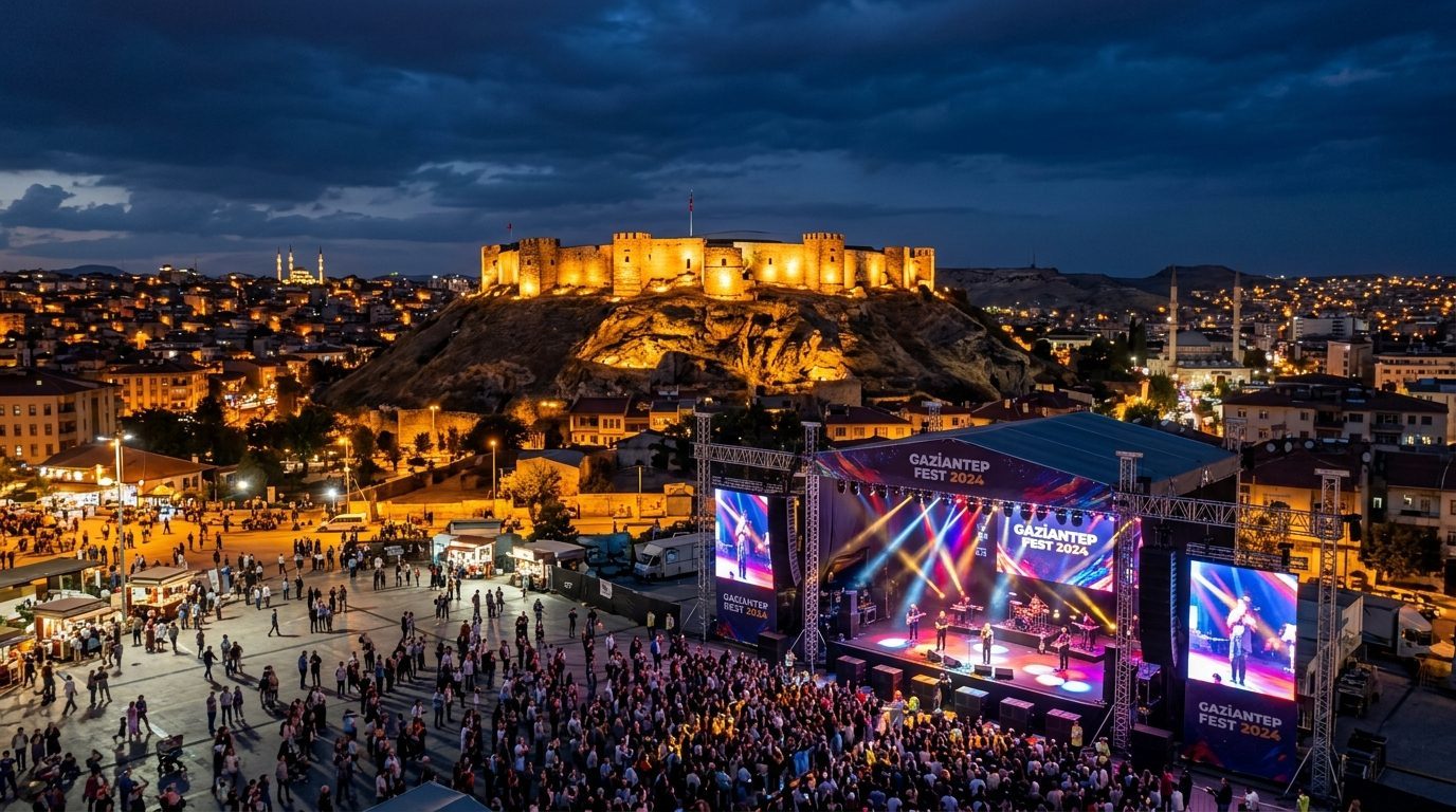 Gaziantep açık hava konser sahnesi Sıla Sound ses sistemi